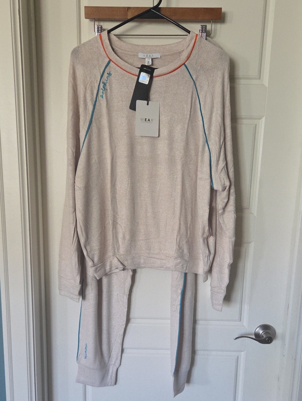 WEAR by Erin Andrews Miami Dolphins Knit L/S Tri-Blend Sleep/Lounge  2pc Set